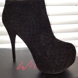 Wild Pair Black Studded Booties
